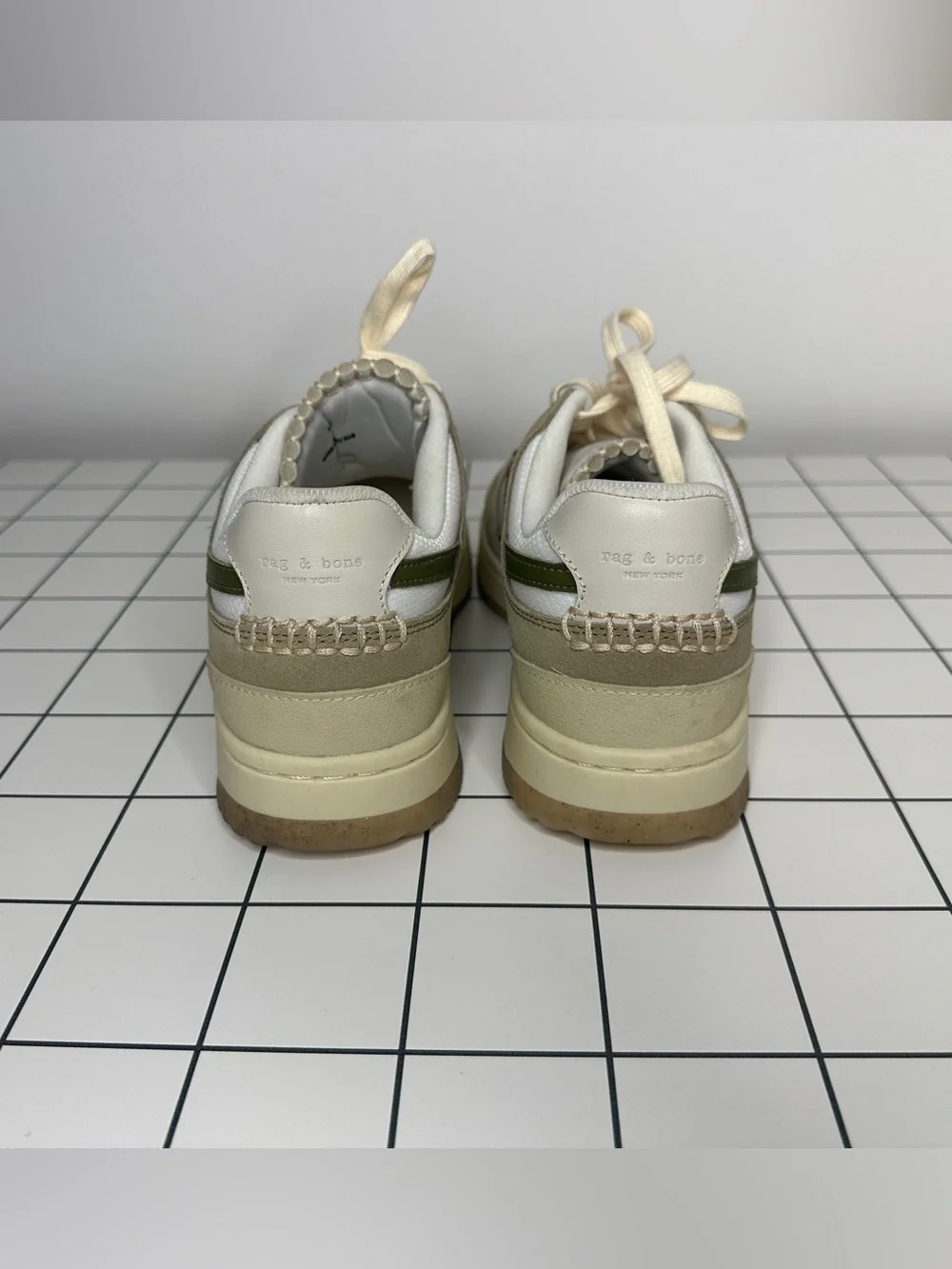 rag & bone Cream, Olive & Beige Low-Top Sneakers
